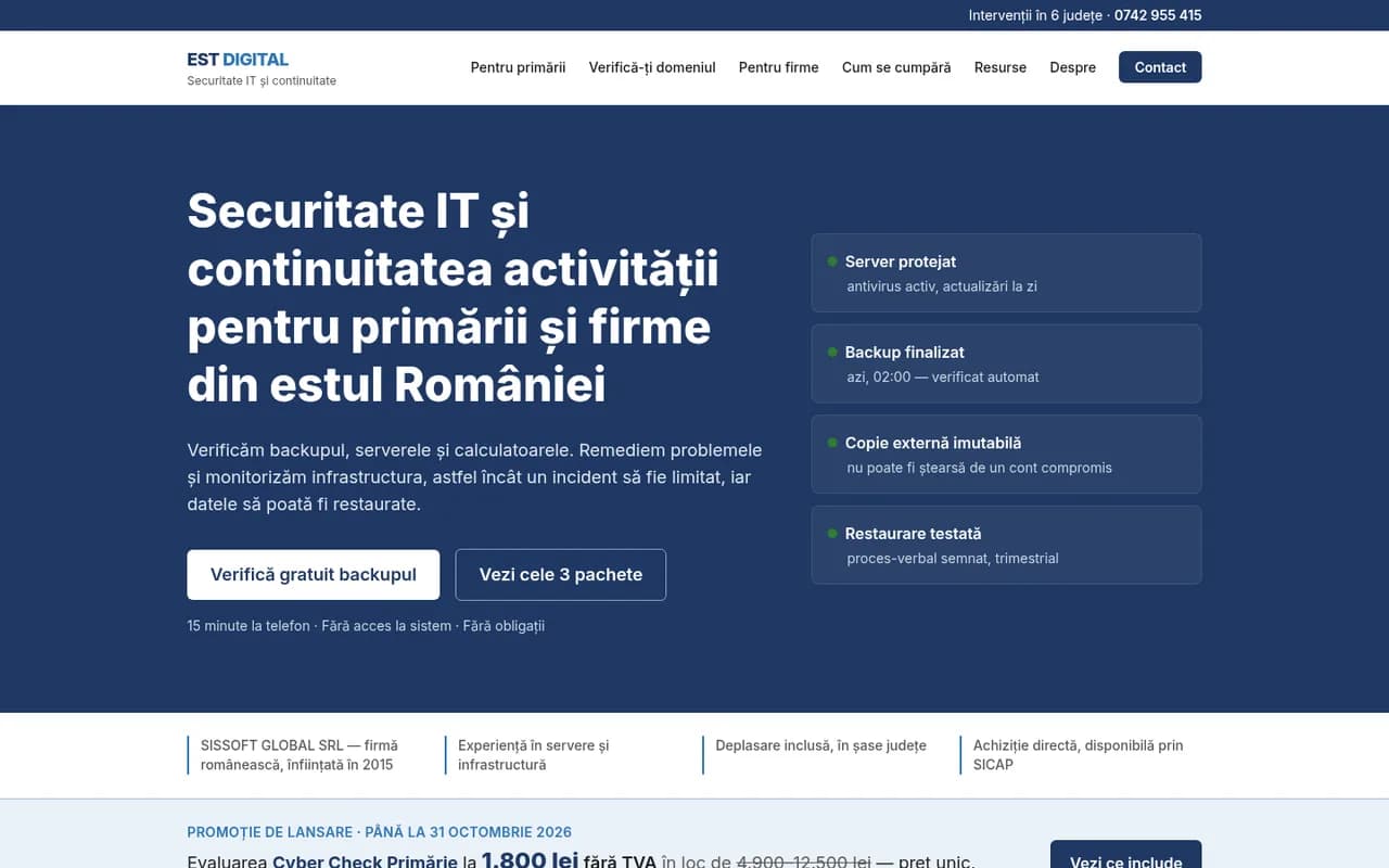 estdigital.ro — captură de ecran, desktop