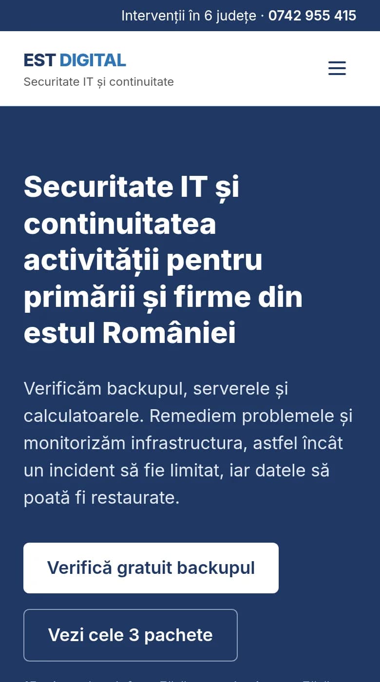 estdigital.ro — captură de ecran, mobil